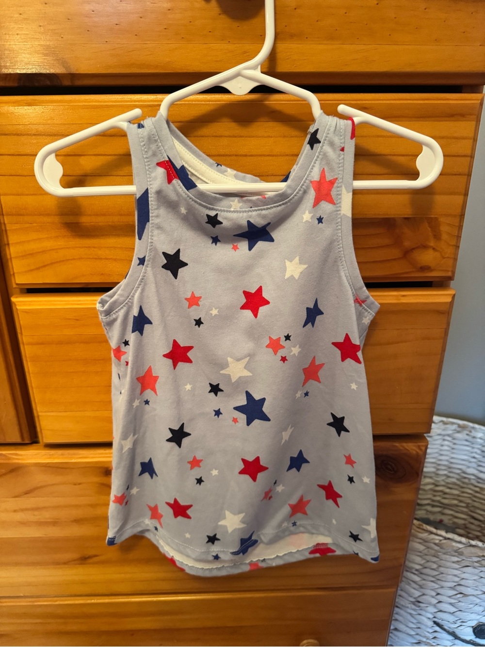 Cat & Jack Light Blue Tank Top with Red, Navy & White Stars